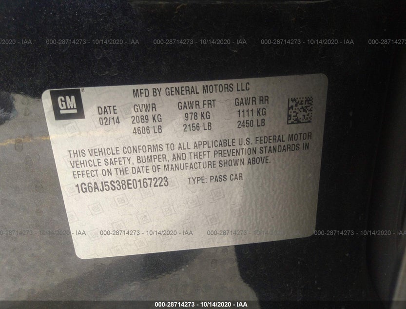 1G6AJ5S38E0167223