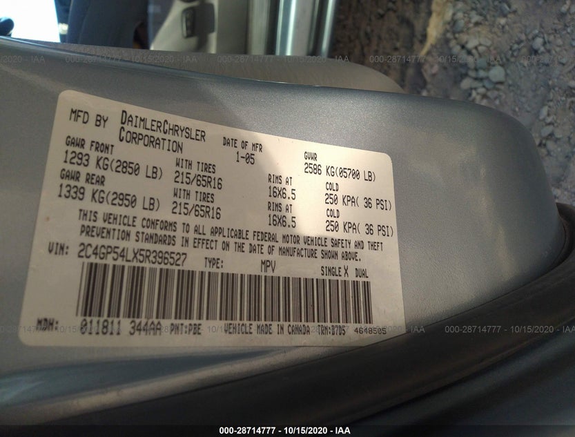 2C4GP54LX5R396527