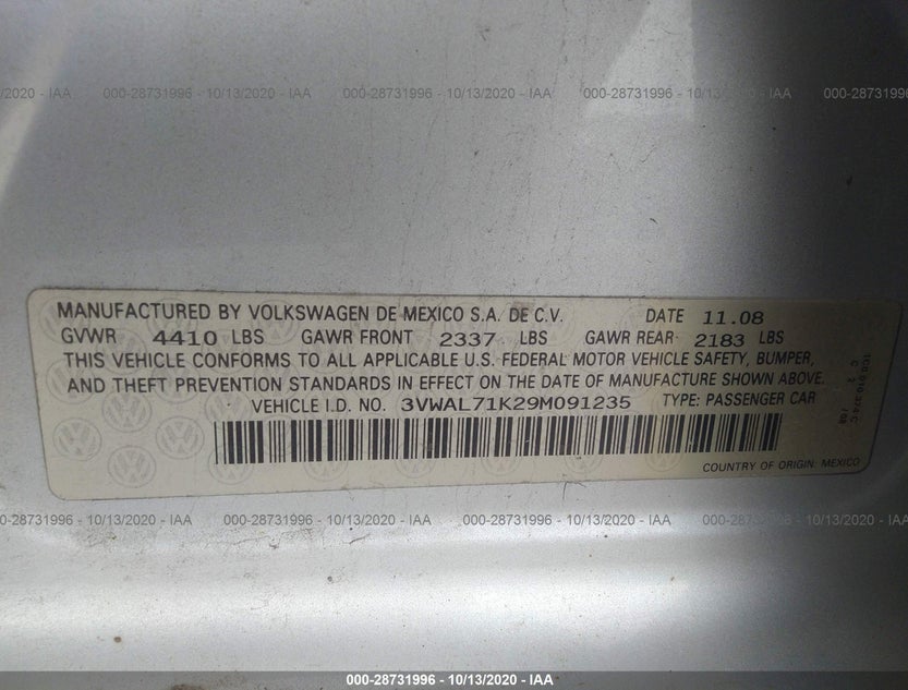 3VWAL71K29M091235