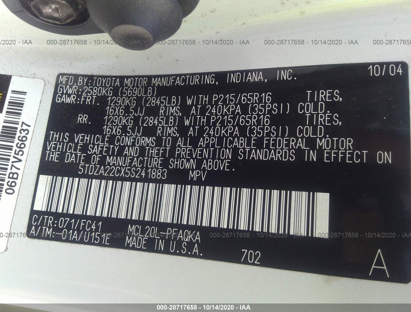 5TDZA22CX5S241883