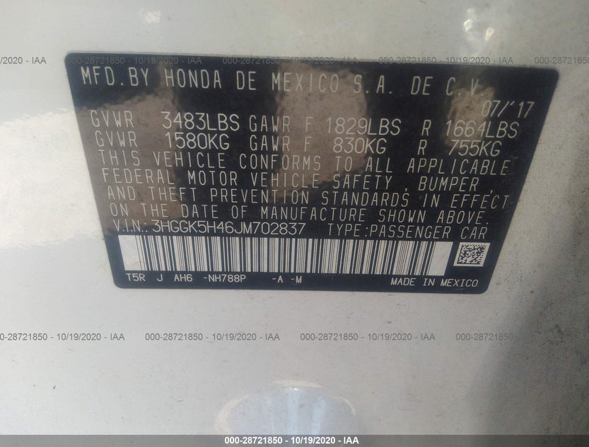 3HGGK5H46JM702837