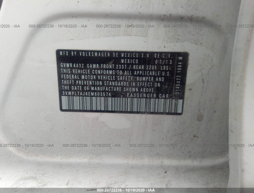 3VWPL7AJ6EM603574