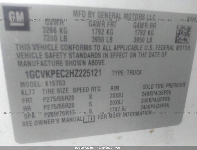 1GCVKPEC2HZ225121
