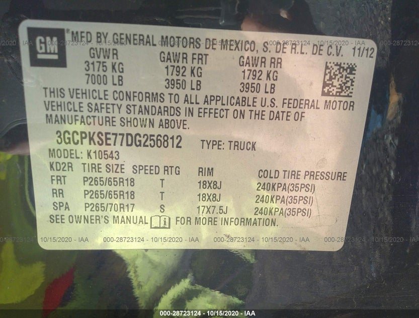 3GCPKSE77DG256812