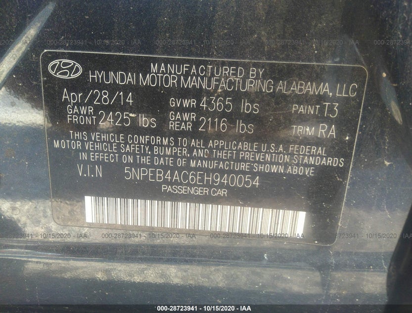 5NPEB4AC6EH940054
