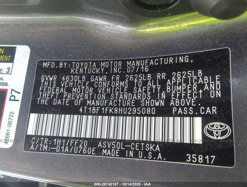 4T1BF1FK8HU295080
