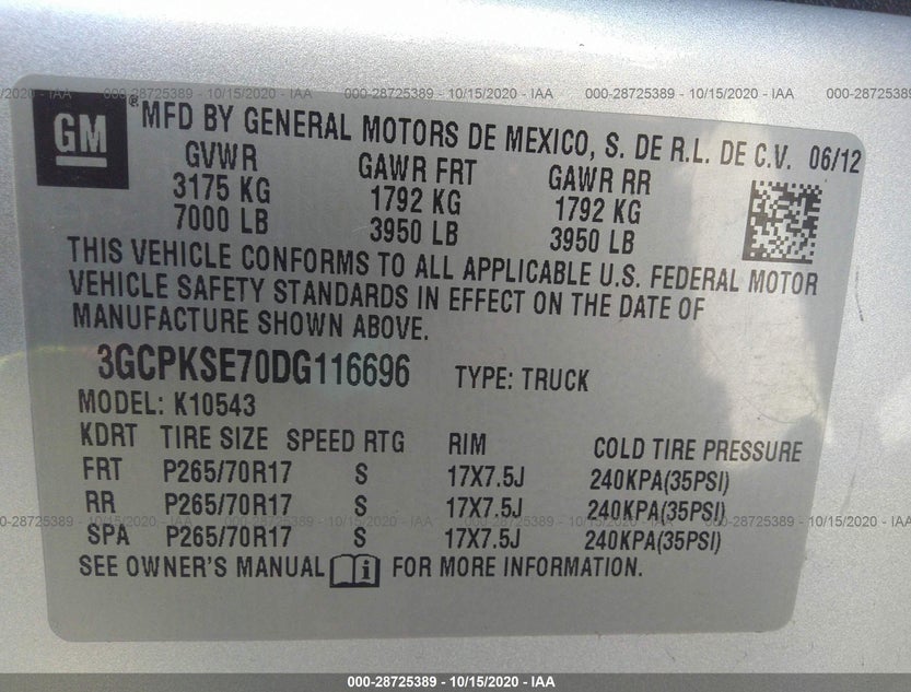 3GCPKSE70DG116696