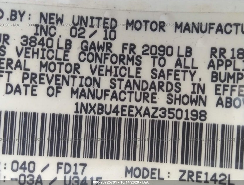 1NXBU4EEXAZ350198