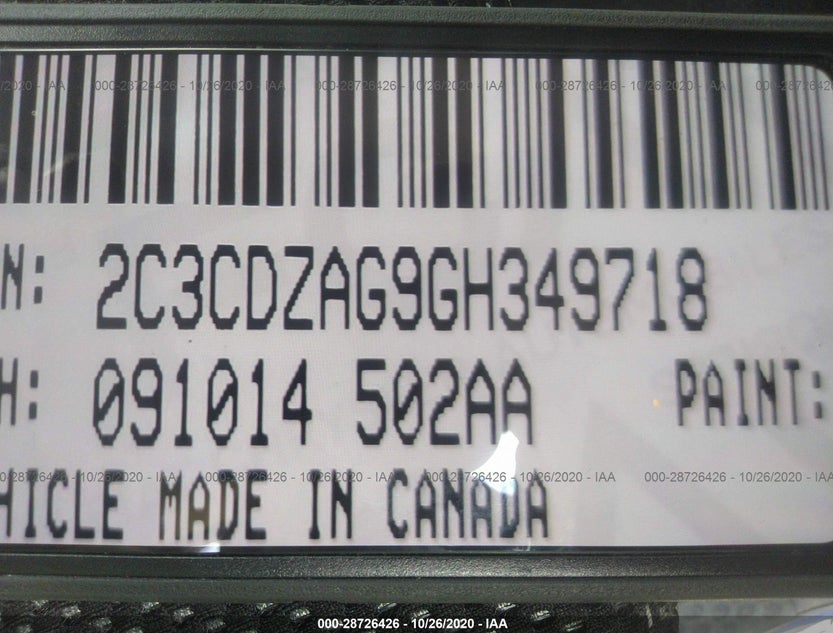 2C3CDZAG9GH349718