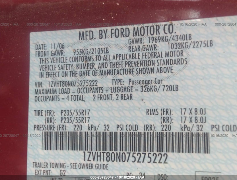 1ZVHT80N075275222