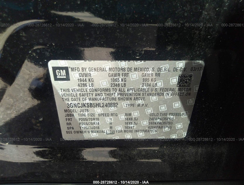 3GNCJKSB5HL240882