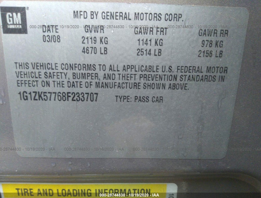 1G1ZK57768F233707