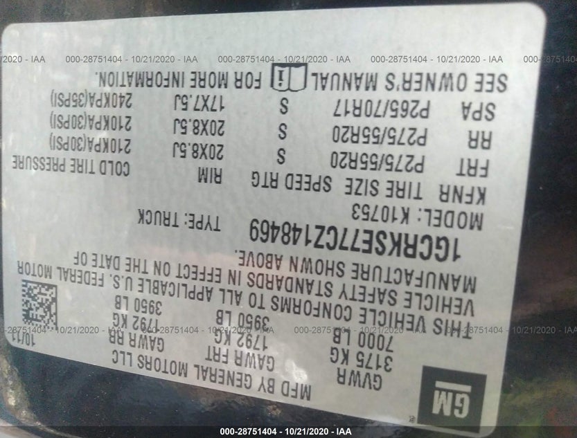 1GCRKSE77CZ148469