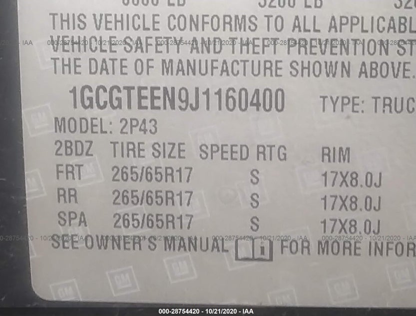 1GCGTEEN9J1160400