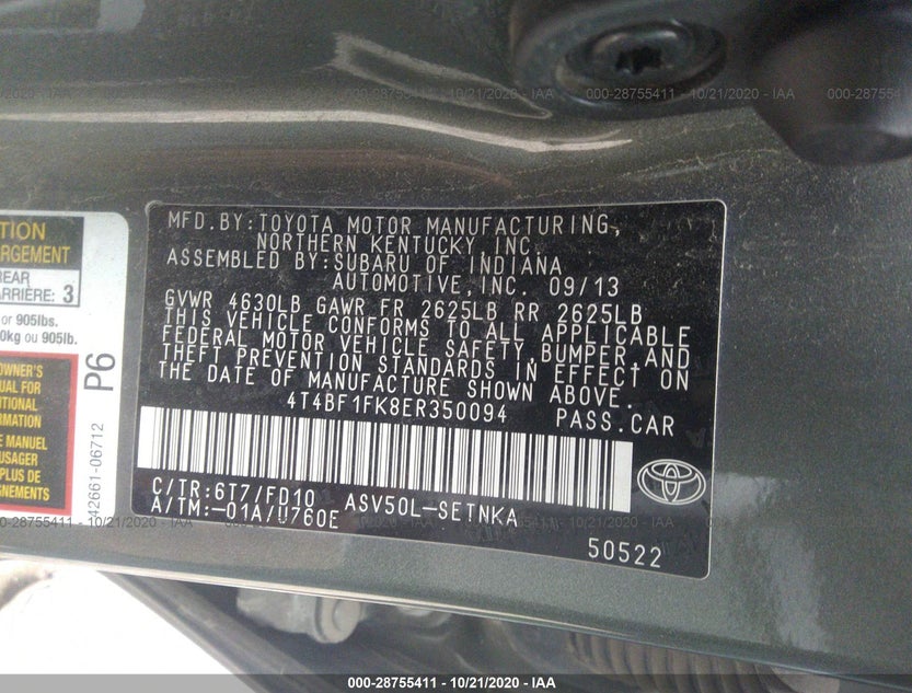 4T4BF1FK8ER350094