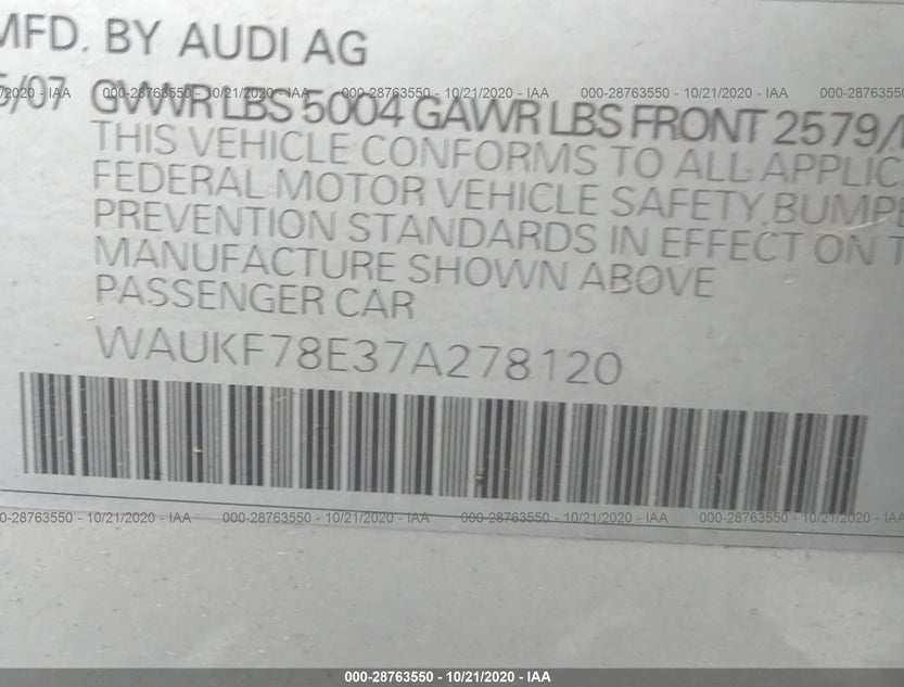 WAUKF78E37A278120