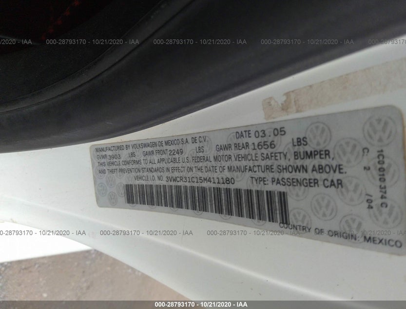 3VWCR31C15M411180