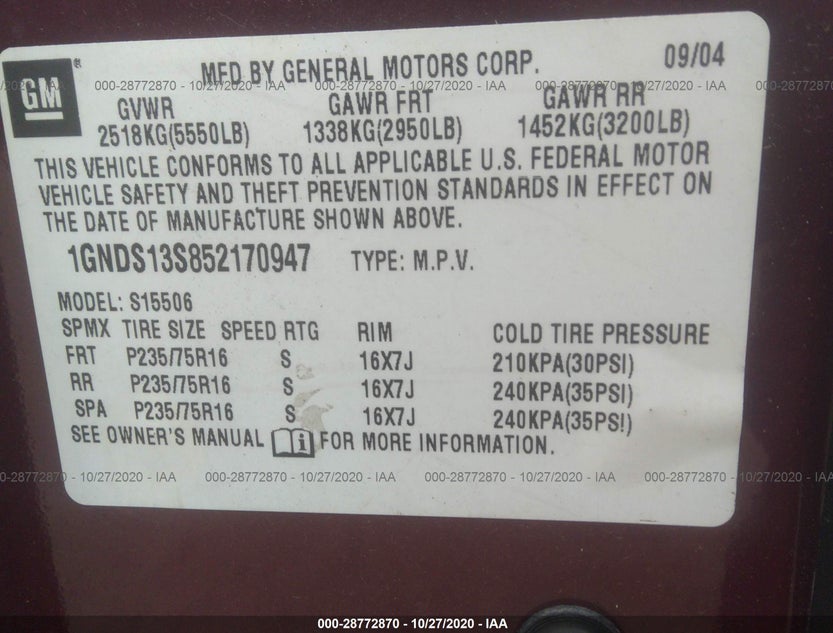 1GNDS13S852170947