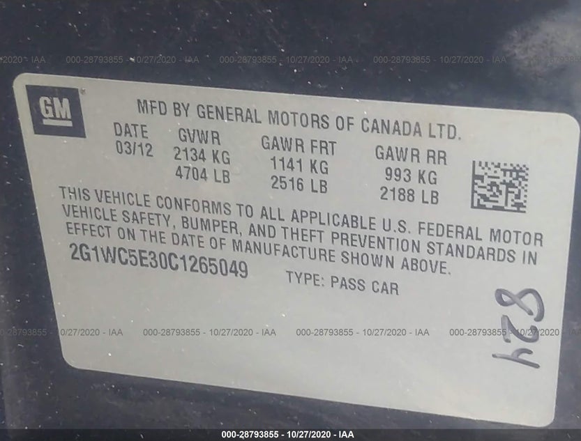 2G1WC5E30C1265049
