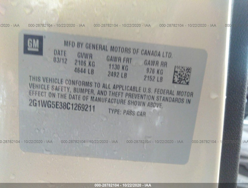 2G1WG5E38C1269211