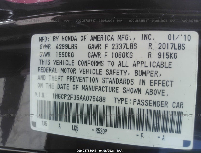 1HGCP2F35AA079488
