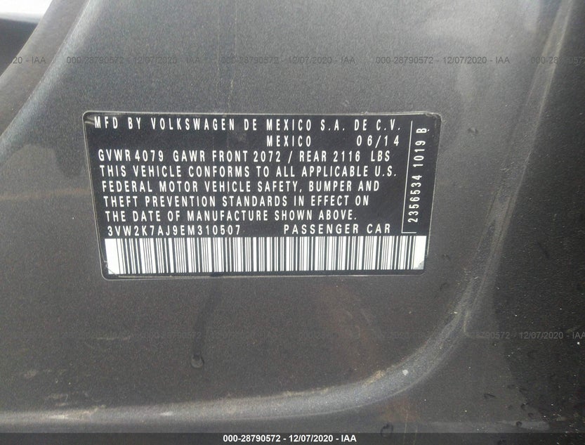 3VW2K7AJ9EM310507