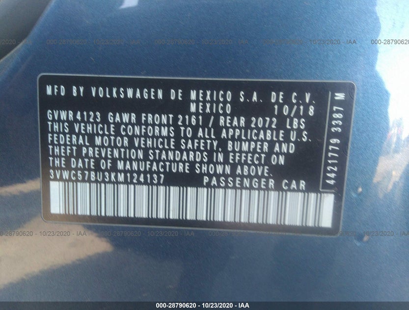 3VWC57BU3KM124137