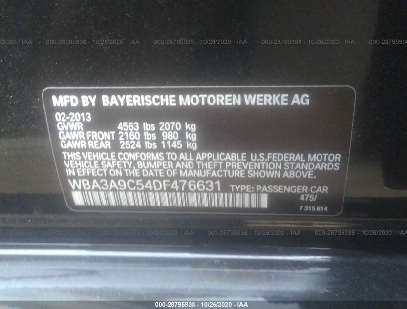 WBA3A9C54DF476631