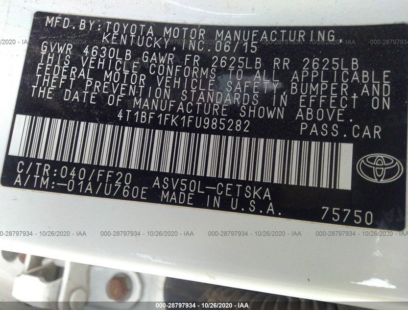 4T1BF1FK1FU985282