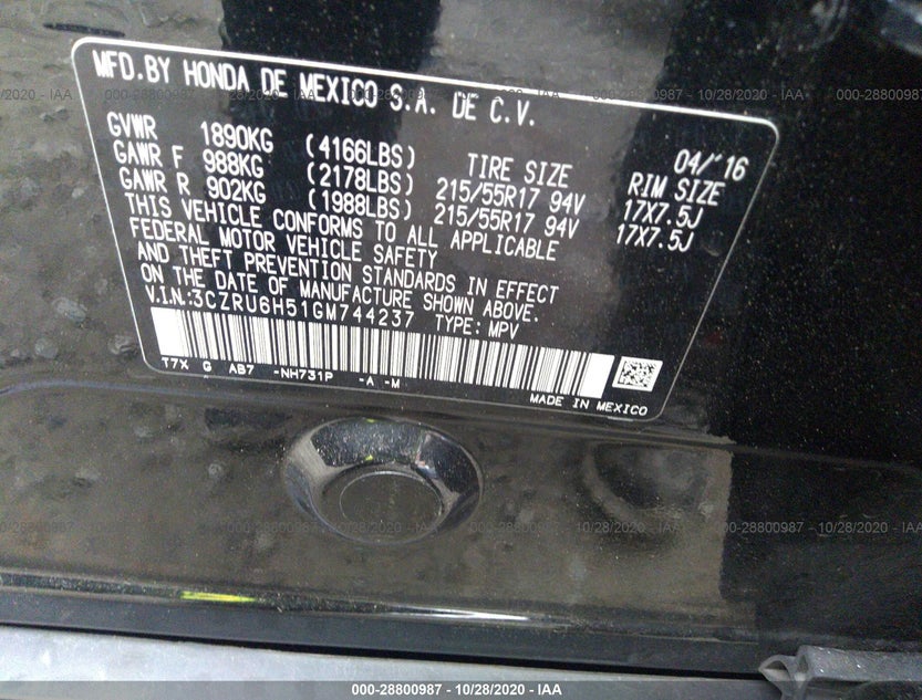 3CZRU6H51GM744237