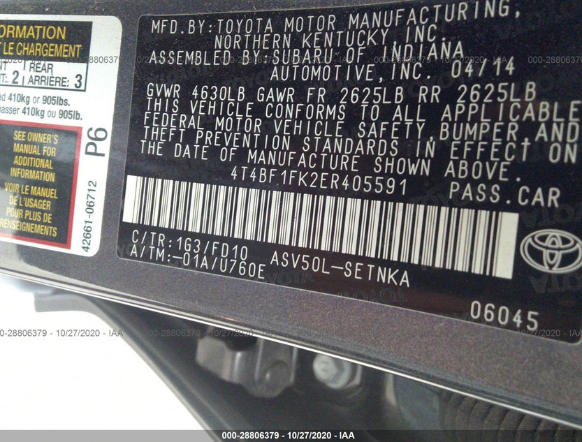 4T4BF1FK2ER405591