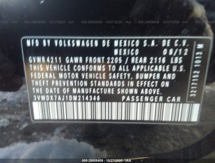 3VWDX7AJ1DM214346
