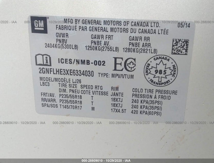 2GNFLHE3XE6334030