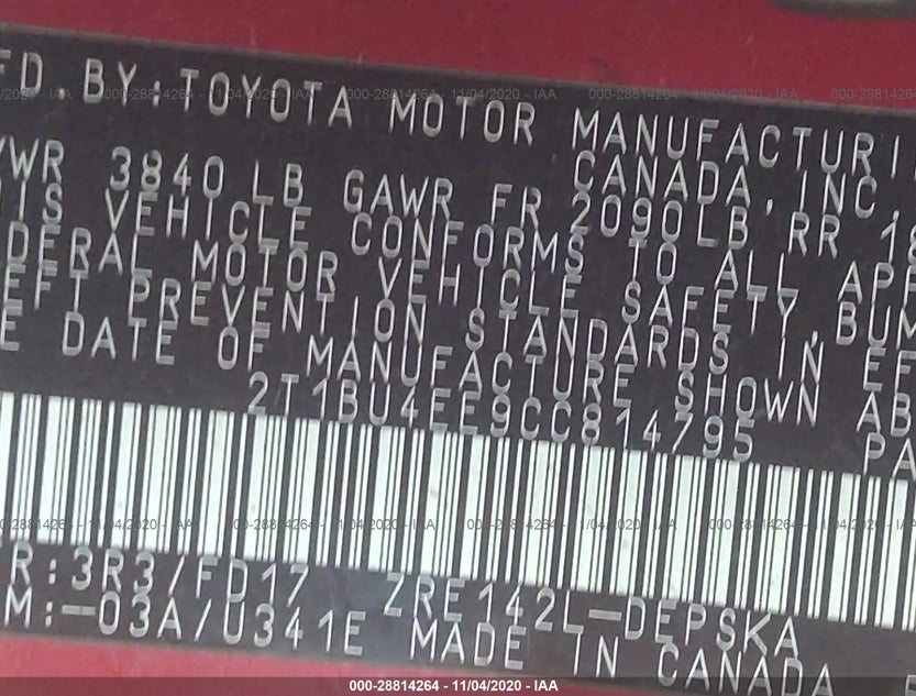 2T1BU4EE9CC814795