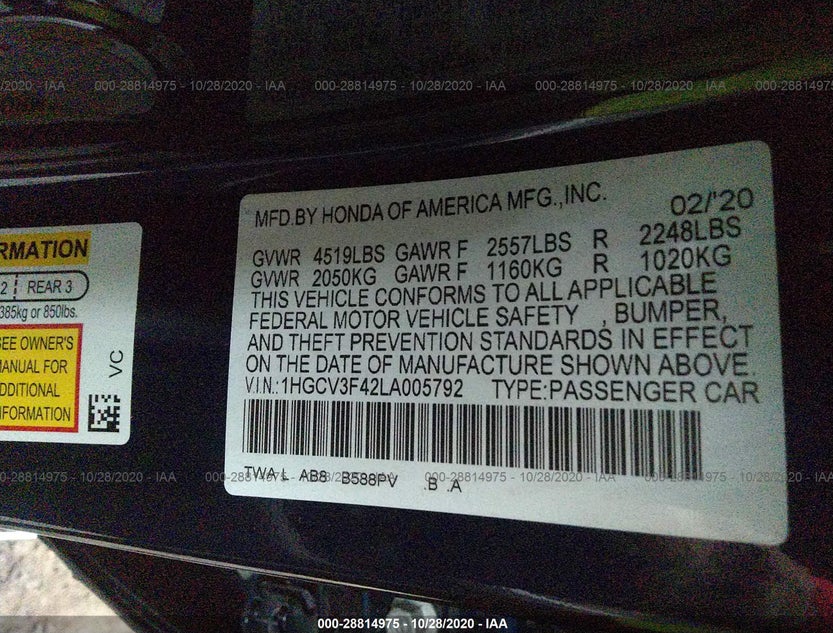 1HGCV3F42LA005792