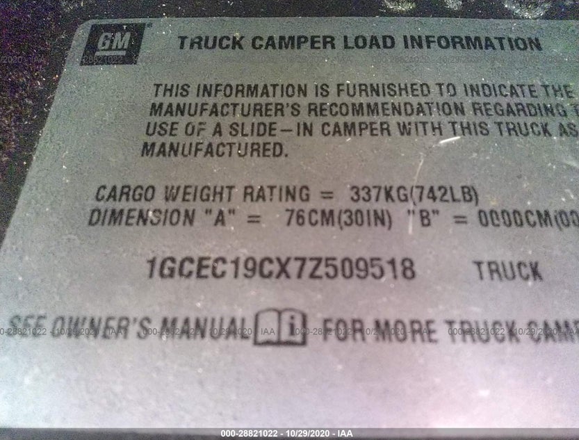 1GCEC19CX7Z509518