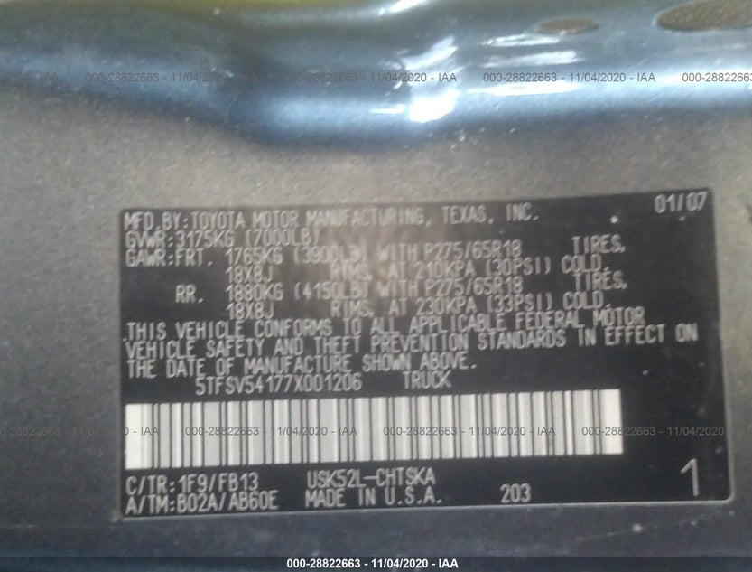 5TFSV54177X001206
