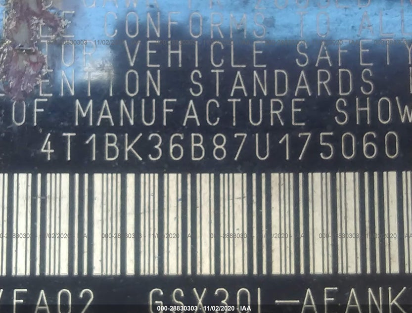 4T1BK36B87U175060