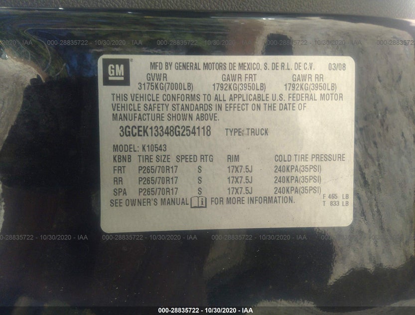 3GCEK13348G254118
