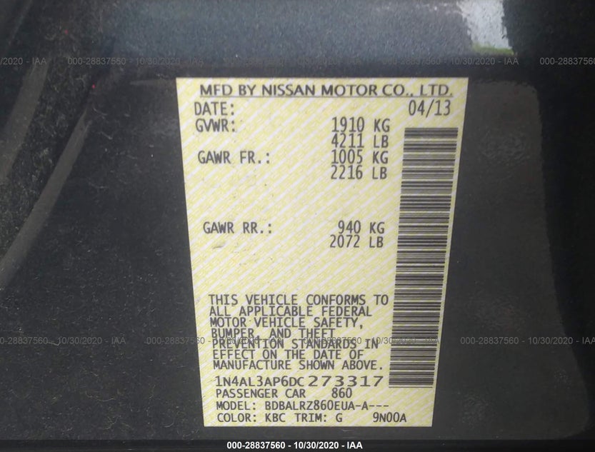 1N4AL3AP6DC273317