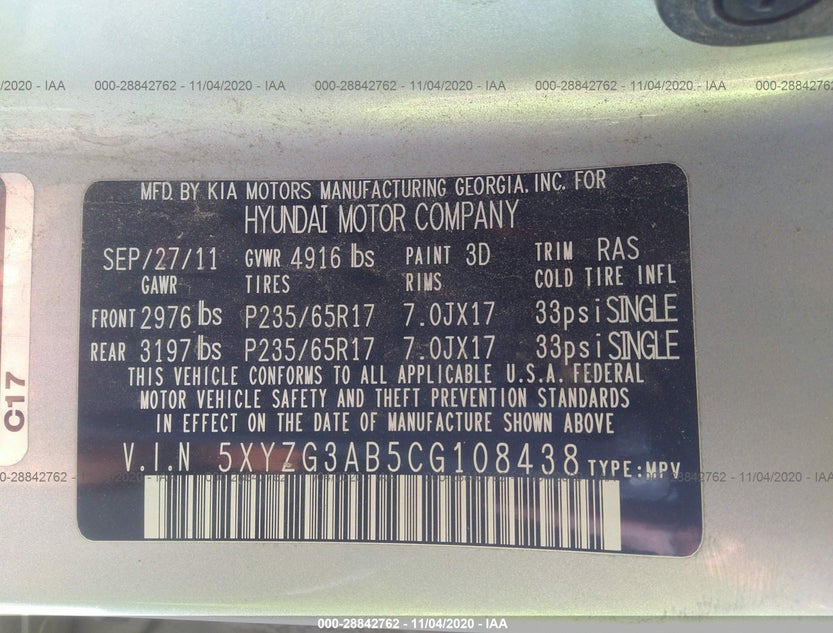 5XYZG3AB5CG108438