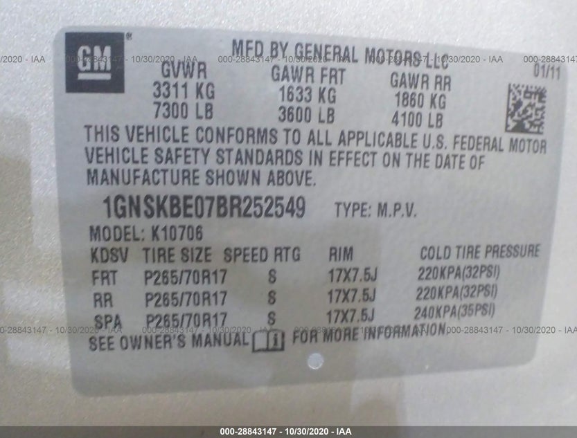 1GNSKBE07BR252549