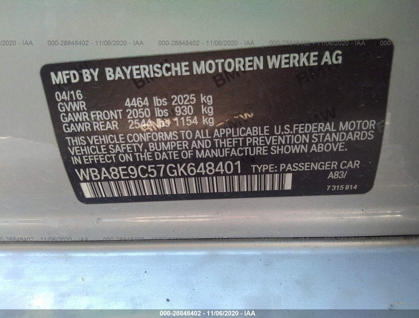 WBA8E9C57GK648401