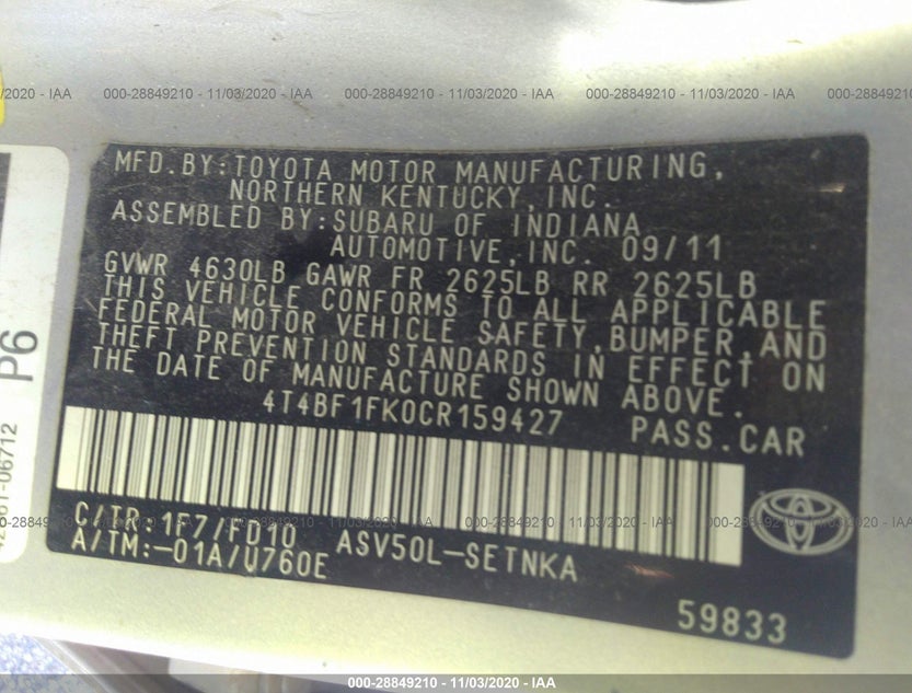 4T4BF1FK0CR159427