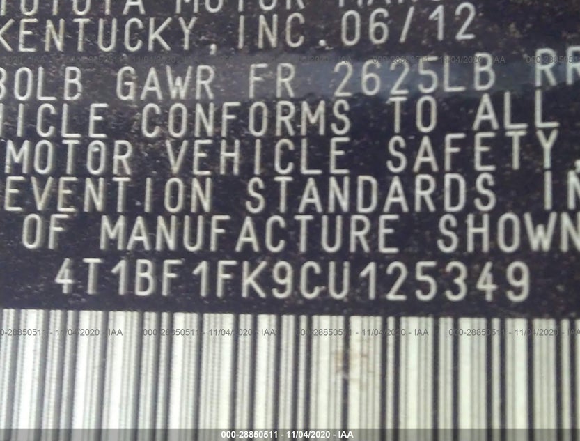 4T1BF1FK9CU125349