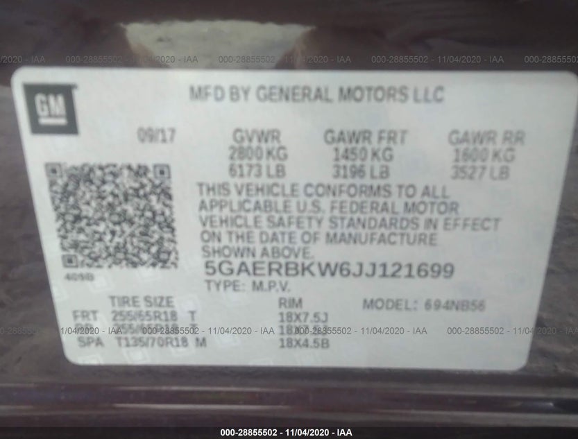 5GAERBKW6JJ121699