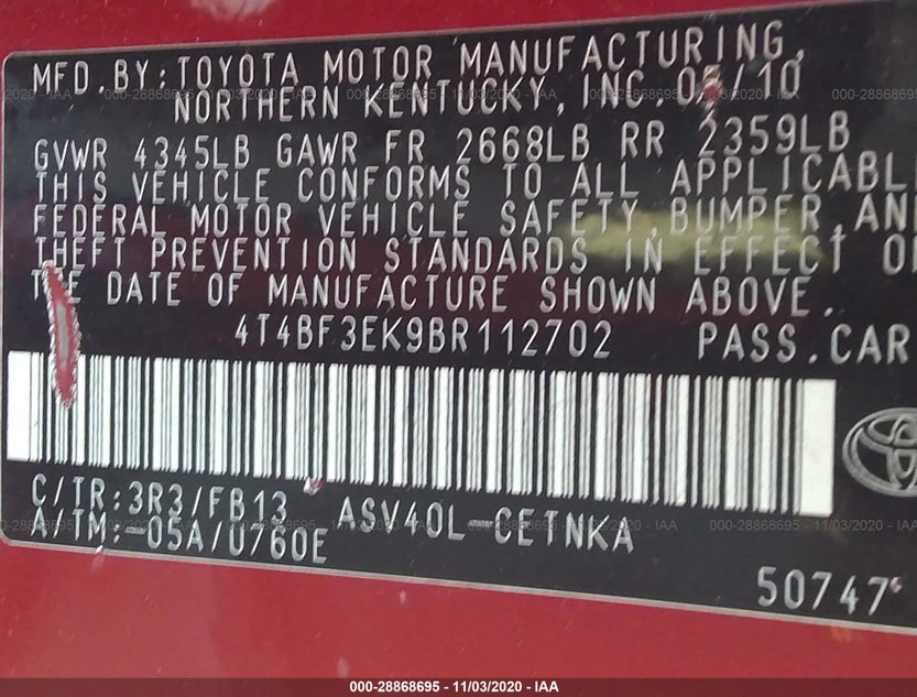 4T4BF3EK9BR112702