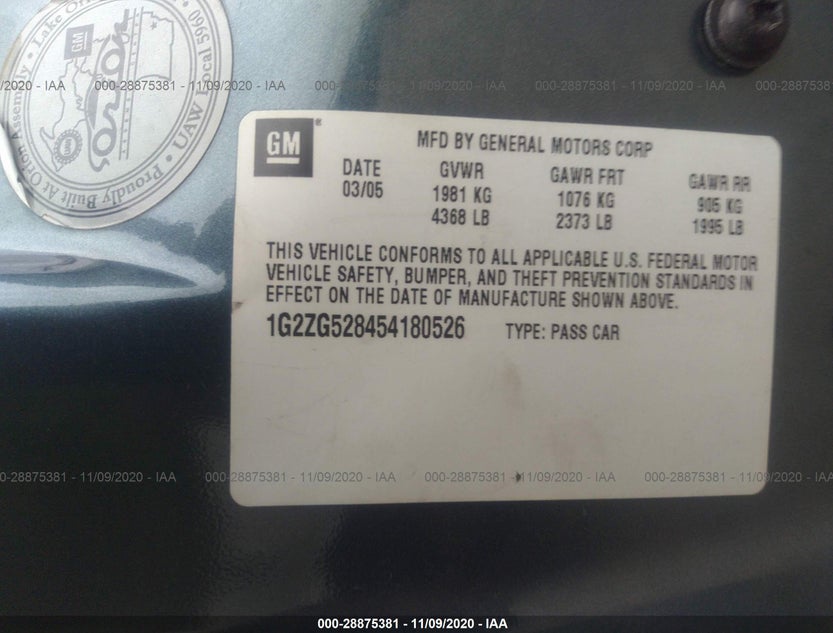 1G2ZG528454180526
