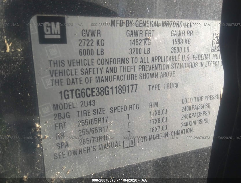 1GTG6CE38G1189177