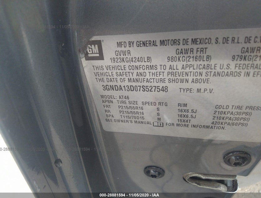 3GNDA13D07S527548